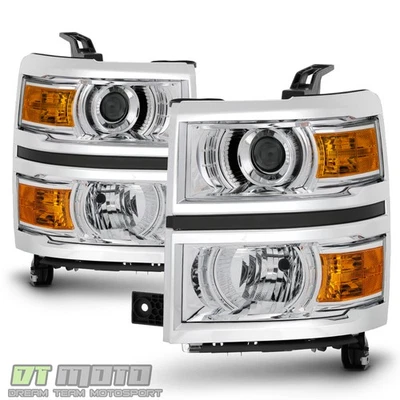 Faros proyectores izquierda+derecha para camioneta Chevy Silverado 1500 2014-2015 Foto 1 de 4