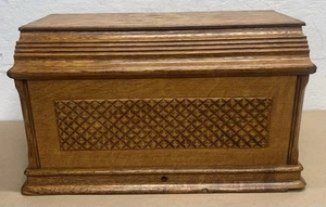 Antique Singer Treadle Sewing Machine Wood Cover Top Coffin Cast Iron Parts - Picture 1 of 19