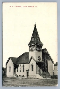 COON RAPIDS IA M.E.CHURCH ANTIQUE POSTCARD - Picture 1 of 2