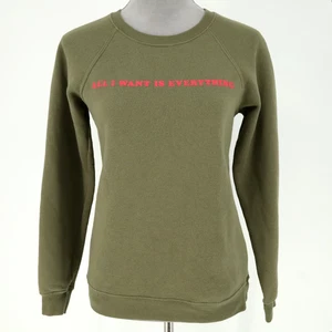 Billabong Sweatshirt Womens Small Green Pullover Top Red Spell Out Gorpcore - Picture 1 of 13