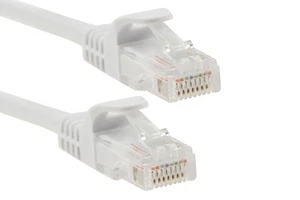 Cat5e Ethernet Patch Cable, Snagless, UTP, 14 ft, White - Picture 1 of 7