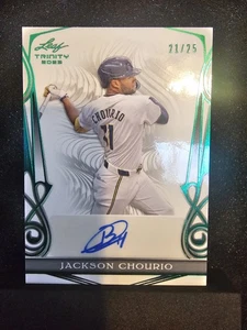 Jackson Chourio 2023 Leaf Trinity Auto Green /25 Milwaukee Brewers Autograph  - Bild 1 von 2