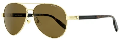 Montblanc Pilot Sunglasses MB0032S 003 Gold/Havana 61mm 0032 - Image 1 of 3