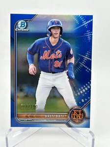 2022 Bowman Chrome Brett Baty Blue Refractor Color Match /150 BCP-5 Mets - Bild 1 von 3