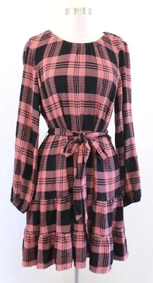 Vestido de tela y piedra para Anthropologie Daia a cuadros con volantes talla S Foto 1 de 4