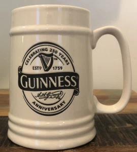 Guinness Stein geprägt Krug Jubiläum Bierkrug Bar Glas Tasse Harfe 250 Jahre - Bild 1 von 4