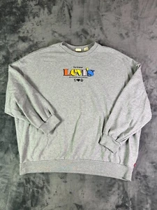 Sudadera Retro Levi’s Logo Arco Iris Gris L San Francisco Gráfico Pullover - Imagen 1 de 8