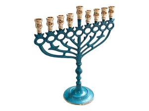 Candelabro Janucá Menorá diseño granada 9 ramas Janucá 28 cm de altura - Imagen 1 de 9