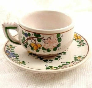 Deruta Hand Painted Earthenware Demitasse Set Italy - Picture 1 of 3