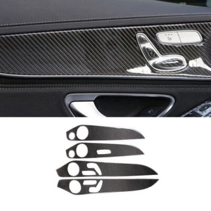 Carbon Fiber Interior Door Panel Cover Trim 4PCS For Mercedes-Benz GLC 2016-2021 - Picture 1 of 9