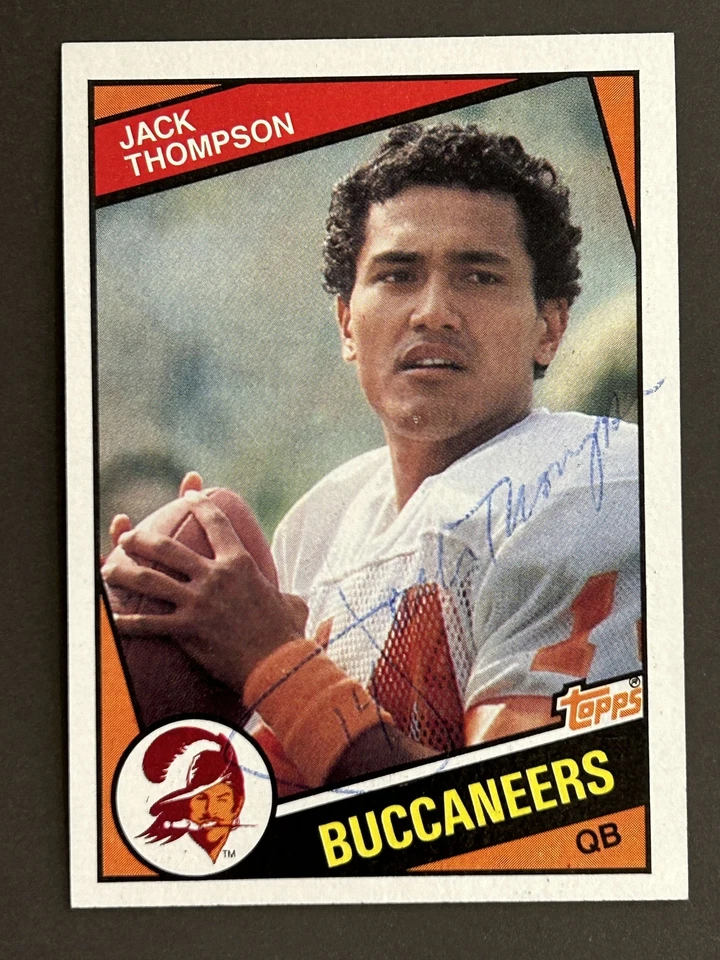 Jack Thompson Autograph Signed 1984 Topps Tampa Bay Buccaneers - Image 1 of 1
