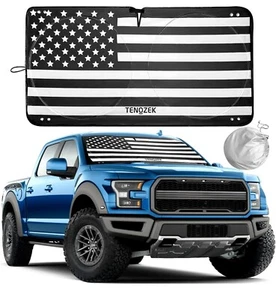 One Piece Car Windshield Sun Shade American Flag Usa Designfoldable 64” X 33.5” - Picture 1 of 7