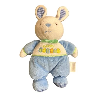 Prestige Conejo Conejo Blanco Azul Feliz Pascua Sonajero Peluche Bebé Peluche Animal Foto 1 de 4
