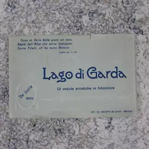 Cartolina d'epoca Lago di Garda libro pieghevole souvenir Italia paesaggi - Foto 1 di 10