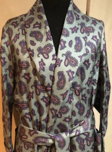 SILK ROBE MENS / MEDIUM - LARGE / DESIGNER RICK PALLACK / FINE RARE COLLECTIBLE - Picture 1 of 5