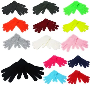 1-100pcs Adults Magic Gloves Stretch Winter Mens Ladies Black One Size BULK LOT - Picture 1 of 15