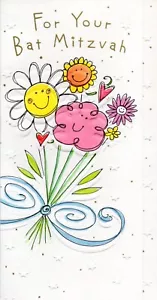 Religious BAT MITZVAH Money holder Card Flowers by American Greetings + Envelope - Picture 1 of 5