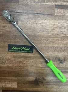 NEW Snap On THLLFD72 1/4" XL GREEN Hard Grip Flex Head Ratchet FREE PRIORITY - Bild 1 von 11