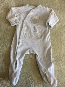 Pijama My First Wardrobe Niños Azul Blanco Rayas Mono Manga Larga 3-6 Meses - Imagen 1 de 5