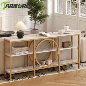 Console Table TV Stand Entertainment Center 3 Tier Entryway Narrow Side Table US - Picture 1 of 13