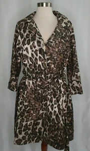 Abrigo Chaqueta Vertigo Paris Animal Leopardo Estampado Negro Marrón Oro Brillante Talla M - Imagen 1 de 9