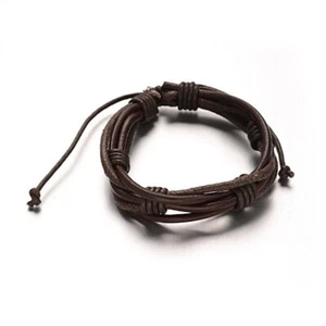 New 26/Pc BULK sale BROWN Leather BOHO Hippy Multi-layer Genuine Leather(1J) - Picture 1 of 3
