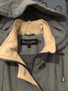 Forecaster Of Boston Coat Womens Large Blue Parka Faux Suede Winter Casual - Picture 1 of 23