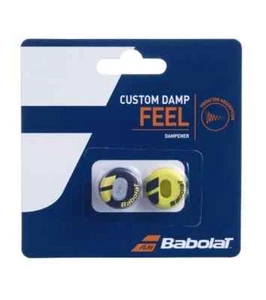 2X BABOLAT CUSTOM DAMP FEEL TENNIS VIBRATION DAMPENERS (BLACK / YELLOW) - Picture 1 of 1