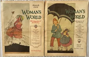 2 Vintage Woman’s World Magazines – March & April, 1919 M.W. Enright Illustrated - Picture 1 of 10
