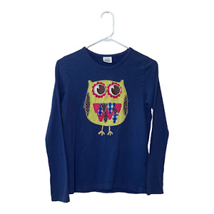 Mini Boden blue OWL embroidered tee size 13 - 14 Y