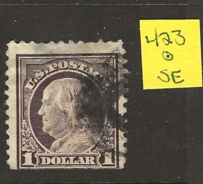 US Scott #518 Used F/VF SE $1 Washington-Franklin issue perf 11! - Image 1 of 2