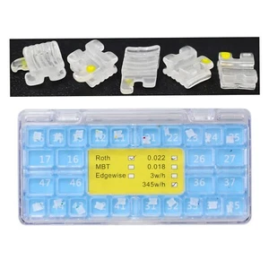 Ortodoncia Dental Cerámica Brackets Zafiro Estético Roth 022 345 Ganchos - Imagen 1 de 19