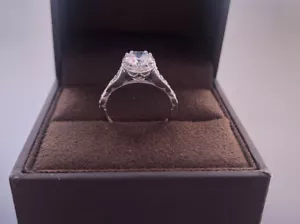Tacori 18k Diamond 8prongs Dantela Crescent Engament Ring With Lace Detail - Picture 1 of 10
