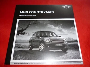 MINI Countryman R60 One Cooper S D SD ALL4 lista de precios noviembre 2011 - Imagen 1 de 1