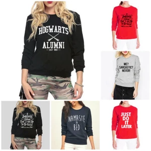 NEW Long Sleeves Autumn Winter Printed Fleece Sweatshirt Ladies Jumper for Women - Picture 1 of 29