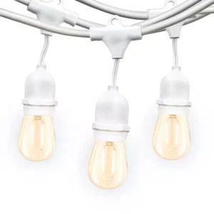 Brightech Ambience Pro White 15-Light 48 ft. Outdoor Plug-in 2W 2700k LED S14 - Picture 1 of 2