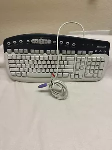 Microsoft Wired PS/2 PS2 Keyboard Wired Multimedia KB-0168 - Picture 1 of 2