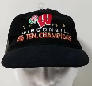 1999 WISCONSIN BADGERS Big Ten Champions Hat Rose bowl Cap 90s Football w/tags - Picture 1 of 7