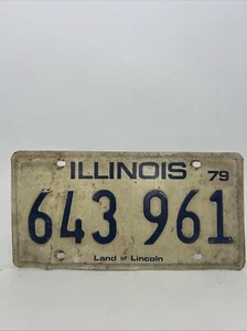 Illinois Nummernschild 1979 Anhänger Oldtimer Land of Lincoln blau weiß 643-961 - Bild 1 von 2