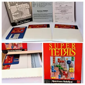 1991 Super Tetris PC Game Spectrum Holobyte 3.5" & 5.25" 3 disks CiB Big Box A+! - Picture 1 of 24
