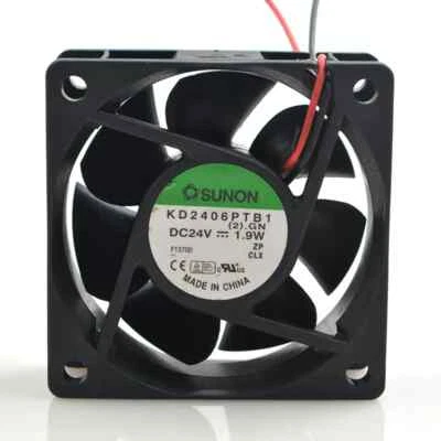 SUNON Cooling Fan KD2406PTB1 24V 1.9W 6025 6CM 60x60x 25mm 2.4"x2.4"x1" - Image 1 of 4