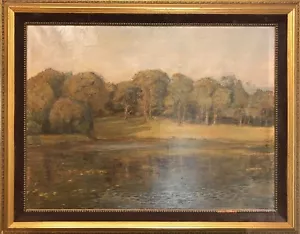 Ole Due (1875-1925): LAKE TREES, original oil painting - Picture 1 of 7