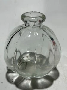 VTG Clar Glass Bottle 3.5" Ribbed Vase - Picture 1 of 3