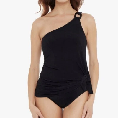 Traje de baño Magicsuit NEGRO sólido Amal un hombro copa suave una pieza, EE. UU. 8 Foto 1 de 4