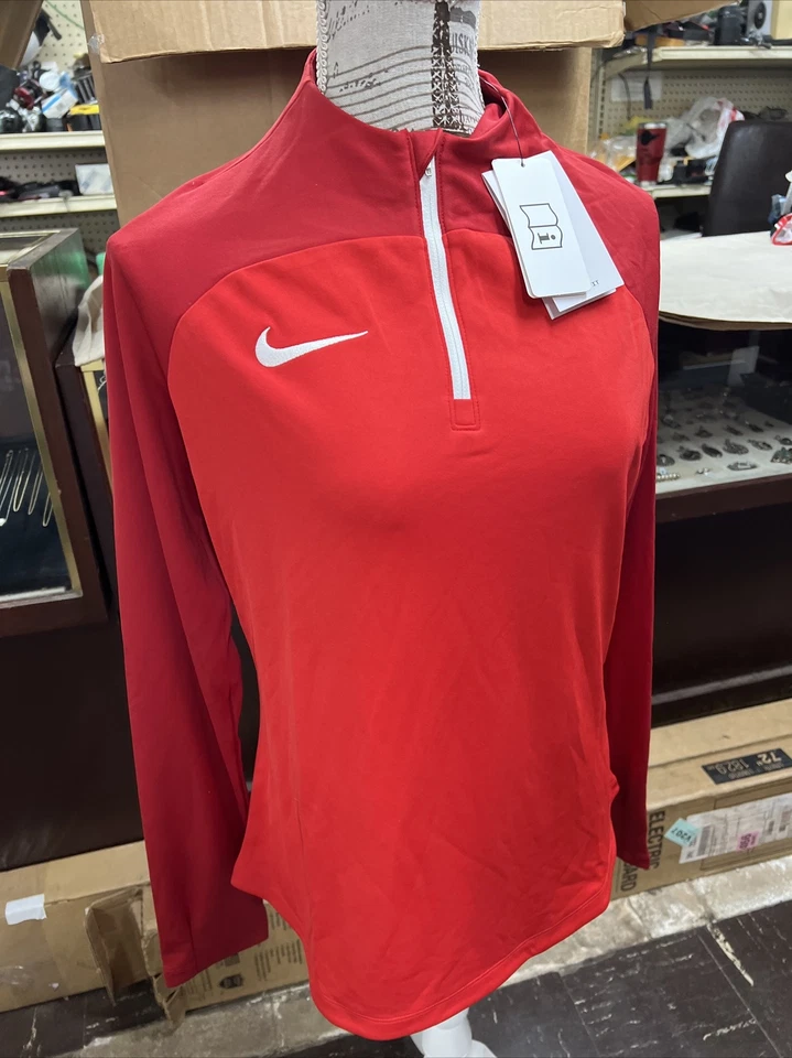 Nike Dri-FIT Academy Pro Drill 1/4 Zip Soccer Top K Women's Medium Red DH9246