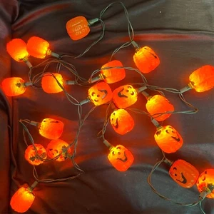 Blow Mold Pumpkin String Lights 13 Foot Length 20 Total Pumpkin Molds 2 BAD PLUG - Picture 1 of 4