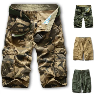 Mens Casual Army Camouflage Shorts Cargo Camo Work Half Pants Combat Shorts - Picture 1 of 16