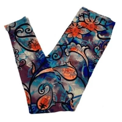 Leggings LuLaRoe para mujer talla TC cachemira acuarela negro púrpura azul verde azulado nuevos con etiquetas Foto 1 de 3