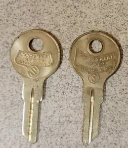 2 Vintage F.W. Stewart MFG Schlüsselrohling, Chicago NOS. Uncut Schlossschlüssel - Bild 1 von 6