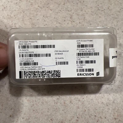 Ericsson RDH 102 47/3 2,5 G 10 km 1310 nm RDH10247/3 R2A Foto 1 de 3